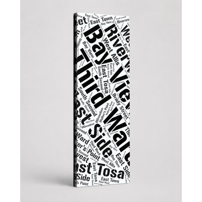 Milwaukee Neighborhoods Word Art — Black — Canvas Wall Art