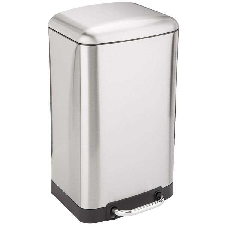 Hailo USA Inc. Big Box 9.2 Gallon Trash Can Silver