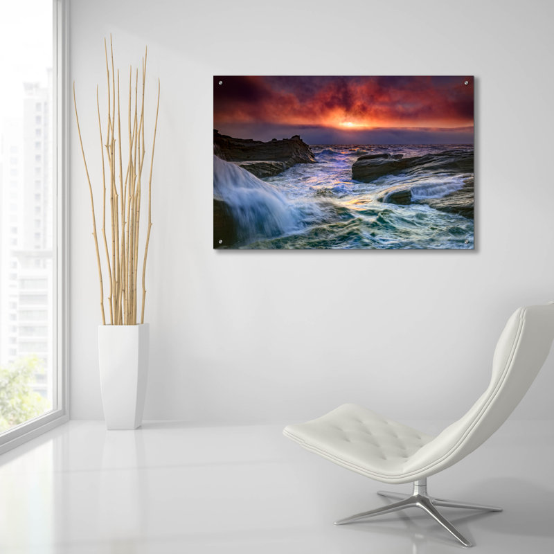 «Tumult» par Rick Berk, art mural en verre acrylique,, H 24 po x l 36 po x P 0,2 po
