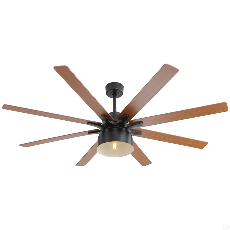 Ceiling Fan With 6 Speed Wind 8 Dual Colours Blades Remote Control Reversible DC Motor With Light