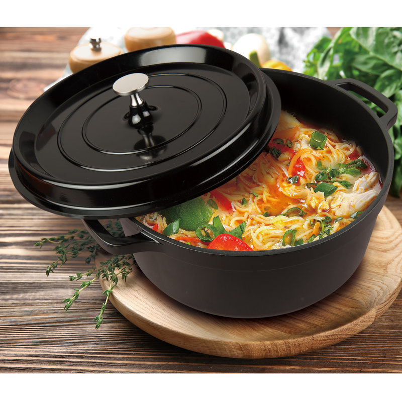 7 Quart Black Non-Stick Cast Aluminum Dutch Oven