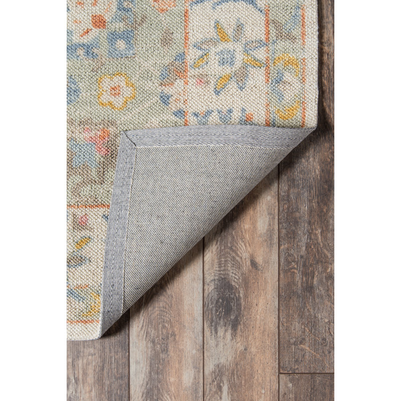 Tapis oriental vert sauge Guerin, Tapis de couloir 2 pi 3 po x 7 pi 6 po