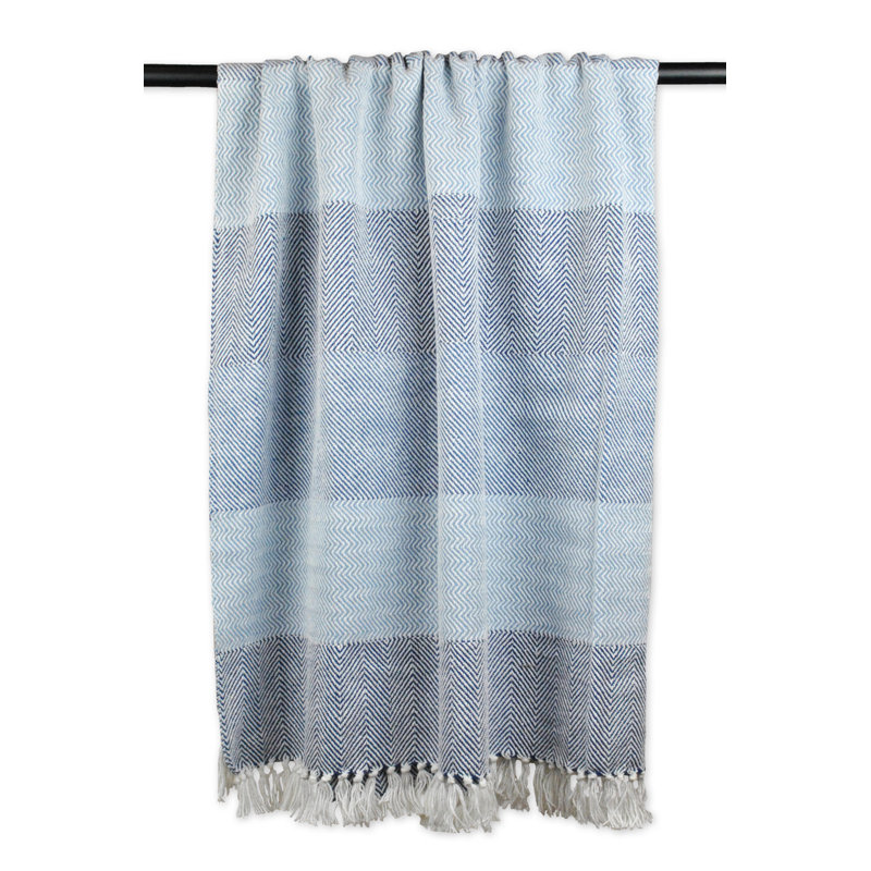  Jeté en coton Slub, Bleu