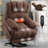 23" Seat Width And High Back Large Size Chenille Power Lift Recliner Chair With 8-Point Vibration Massage And Lumbar Heating-1569945763