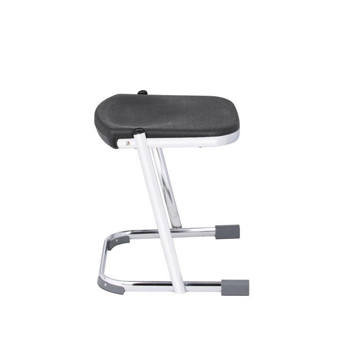 ErgoComfort 20" Black Metal Laboratory Backless Stool