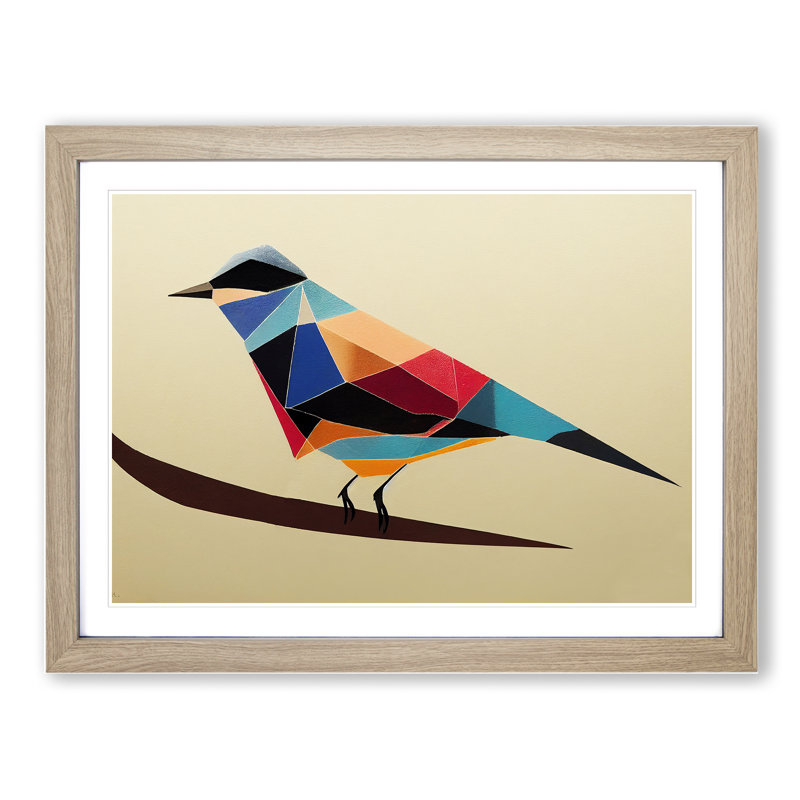 Wild Bird Abstract - Framed Print, 46cm H x 64cm W x 2cm D, Oak Framed