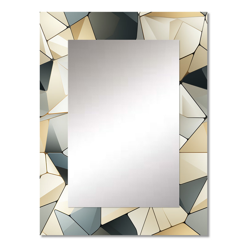 Industrial Blue Haze Tessellations Geometric - Geometric  Unique Wall Mirror, Modern Mirror, Printed Metal Art, 32" x 24"