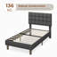 Size Modern Upholstered Bed Frame with Adjustable Square Tufted Headboard-124527903-99170190
