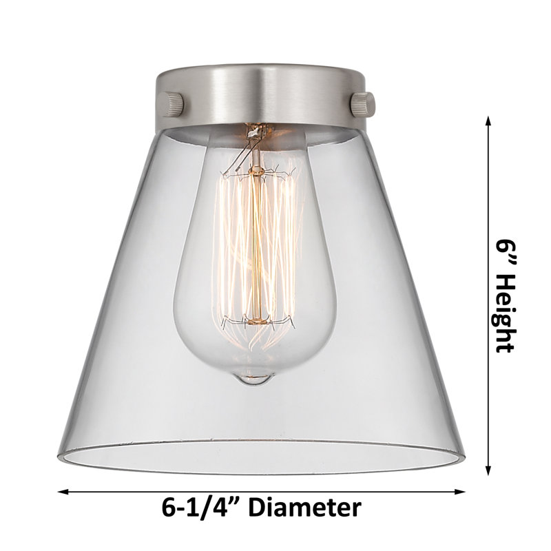 Cone 1 Light Swing Arm, Clear, Matte Black, 3.5 Watt Vintage LED Bulb