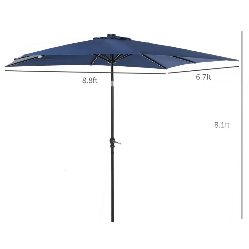 Parasol solaire Sun, parasol de patio éclairé, Bleu