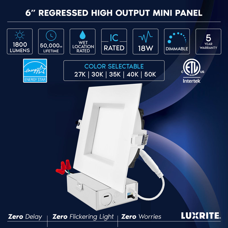 6 in. Tunable 18 W Air-Tight IC Rated LED Canless Standard Recessed Lighting Kit
