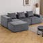 Canapé modulaire en L avec repose-pieds Corduroy Boneless-279914355
