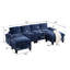 Elanora 122"W Spacious Sectional Sofa With Dual-Layer Cushions & Ottomans-111914592