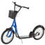 Trottinette ajustable en bleu riche avec panier et porte-gobelet, 16 roues pour enfants de 5 à 12 ans