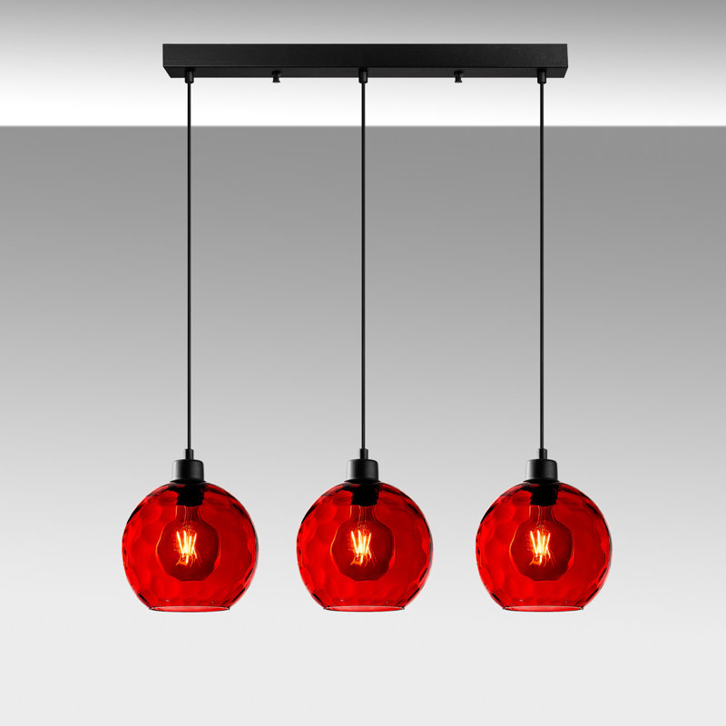 Sheen Chandelier, Black, Red