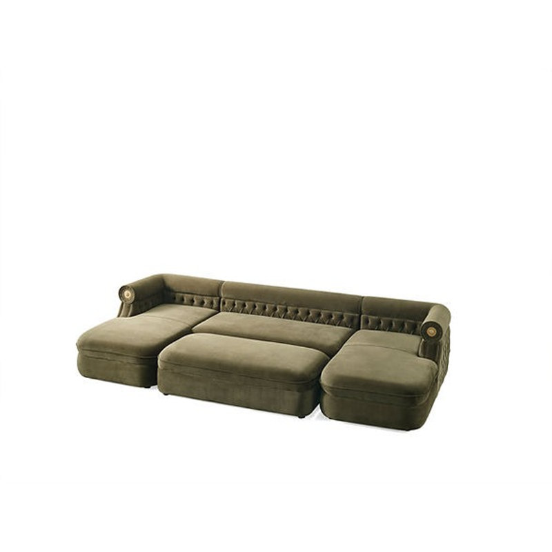 Canapé modulaire Lacarla, Tissu vert