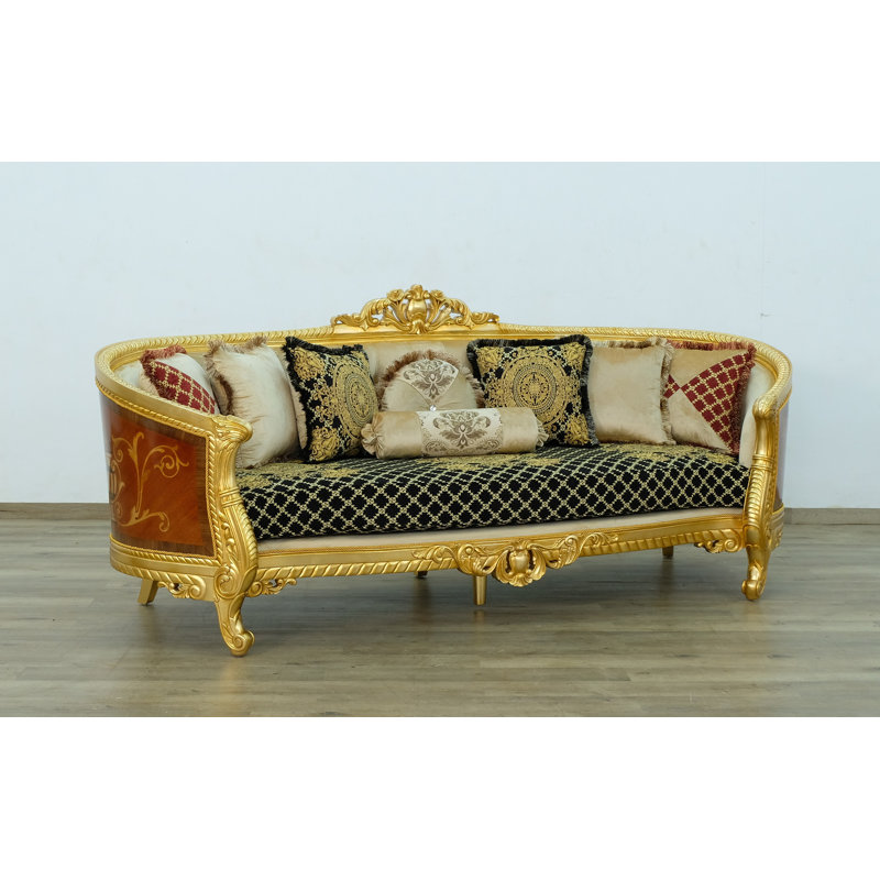 Luxor Sofa, 44.5" H x 105" W x 37.5" D, Gold