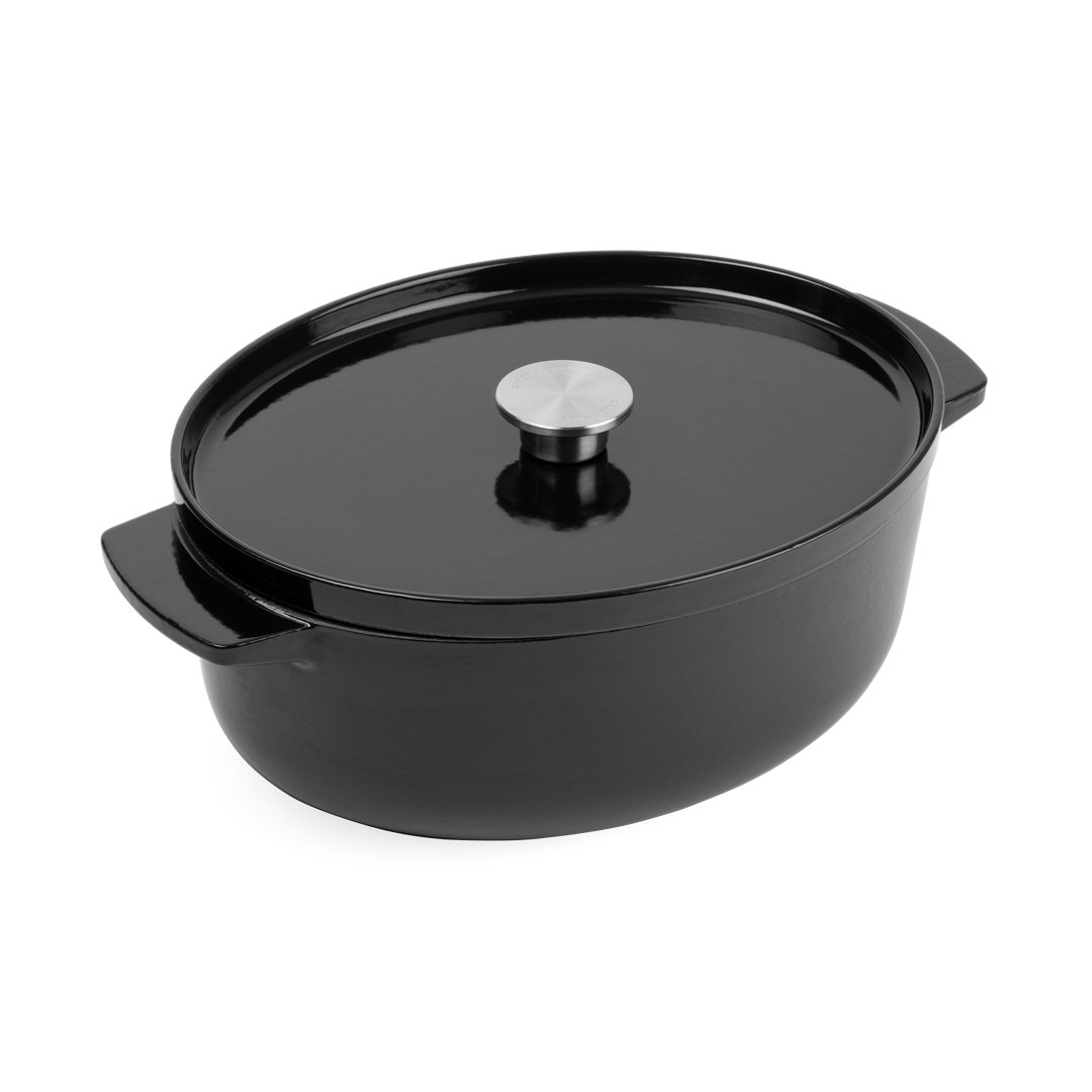 KitchenAid Oval Cast Iron Non-Stick Casserole Dish with Lid - 30cm/5.6L