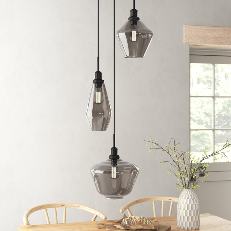 Colette 3-Light Cluster Chandelier, Black