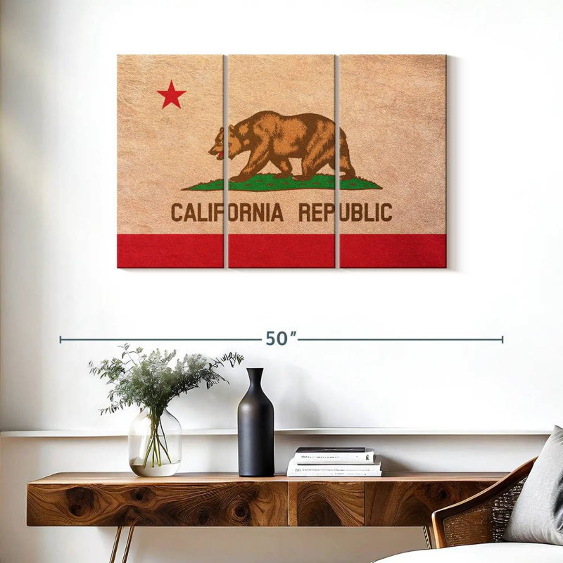 Drapeau de la Californie à Borges, H 24 po x l 38 po