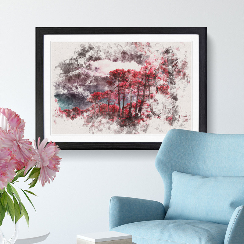 Plum Forest - Framed Print, Black Framed, 45cm H x 63cm W x 2cm D