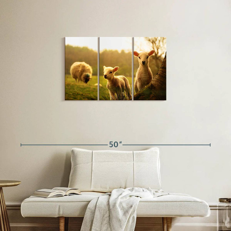 Brampt Baby Lambs, 20" H x 33" W