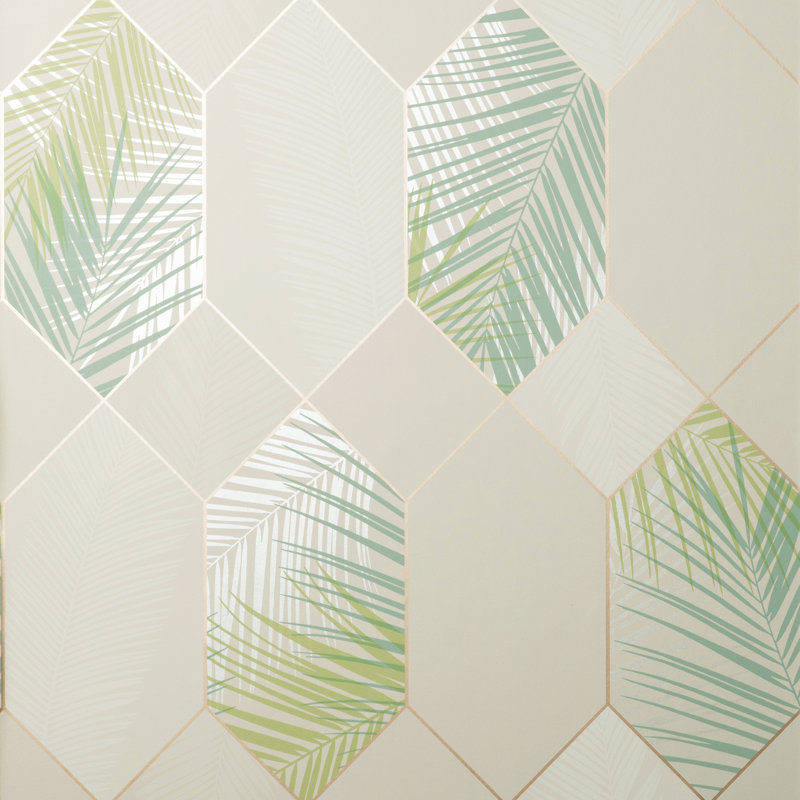 Miami Tropical Geo Wallpaper, Green