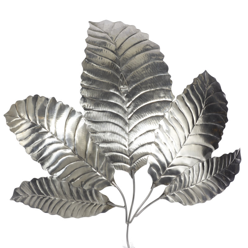 Décoration murale feuille en acier inoxydable