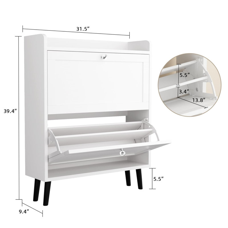 16 Pair Shoe Storage Cabinet