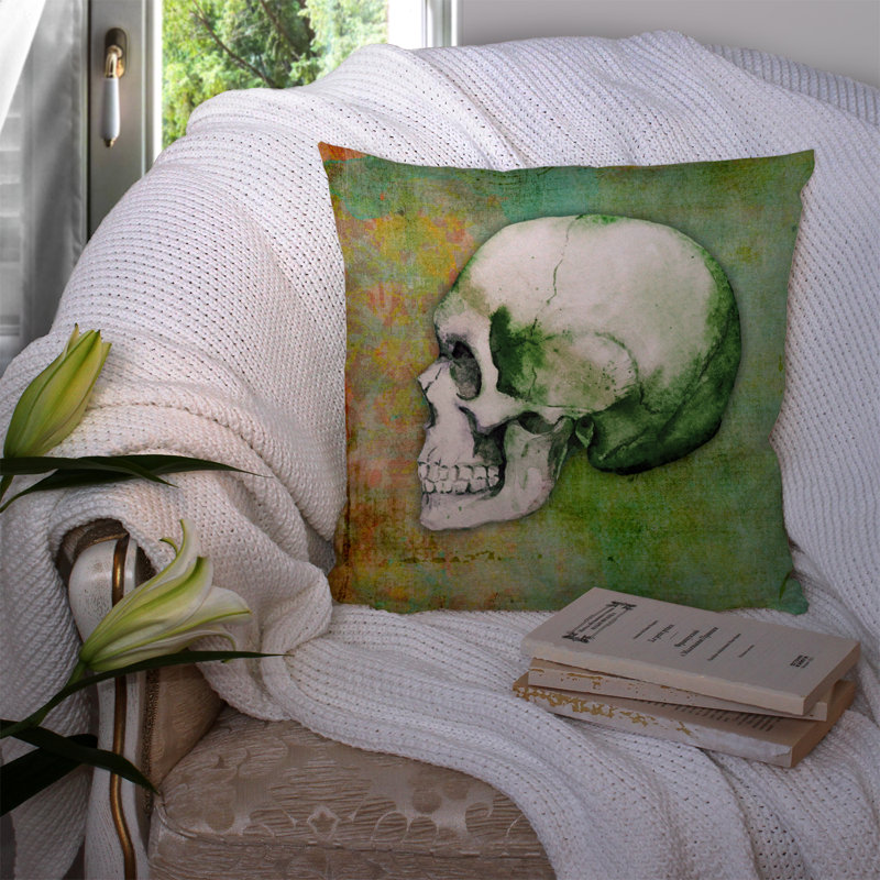 Coussin intérieur/extérieur crâne, 14 po x 14 po
