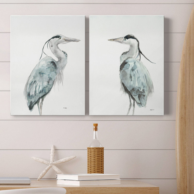 " Blue Heron I " 2 - Pieces, 48" H x 36" W x 1" D