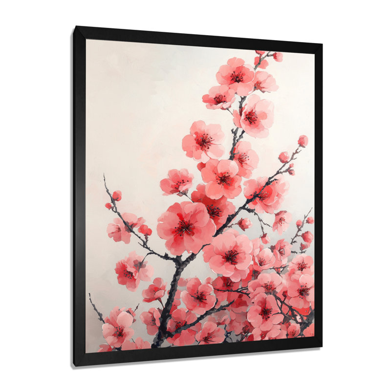 Regan - impressions sur toile florales, Noir, noir, noir, noir, H 20 po x l 12 po, Reproduction encadrée d'une seule photo