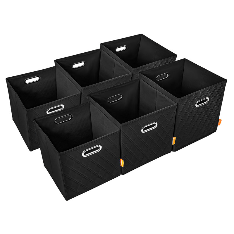 Ensemble de bacs en similicuir, H 12 po x l 12 po x P 12 po, Noir