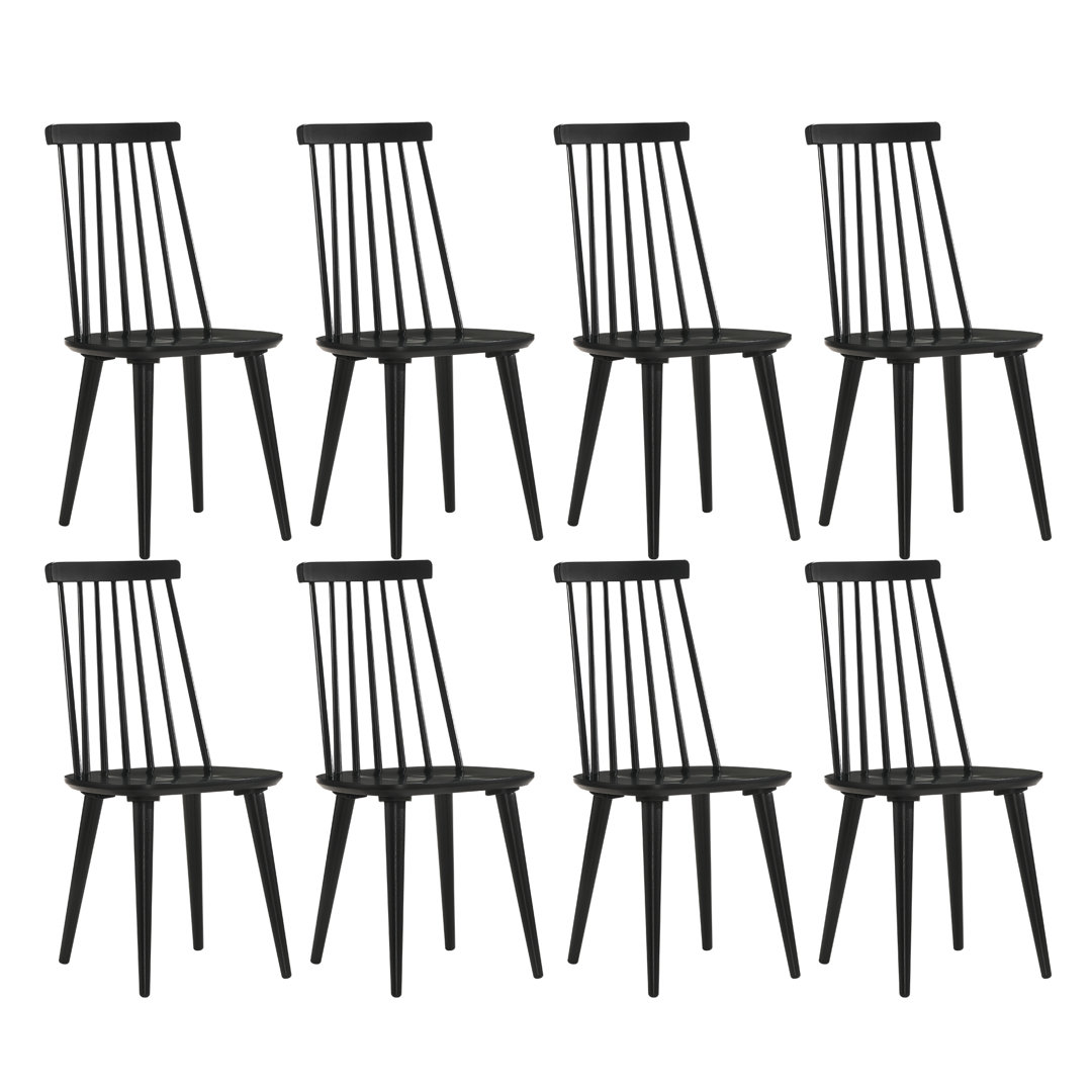 Delphina 17" Wide Contemporary Solid Wood Windsor Slat Back Dining Chair(Set of 8) (Set of 8) Laurel Foundry Modern Farmhouse®