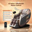 Fauteuil de massage Shiatsu 4D zéro gravité pour tout le corps, inclinable, avec rail SL de 147 cm, balayage IA, compression d'air, thérapie par la chaleur lombaire, haut-parleur Bluetooth, commande vocale, écran tactile de 18 cm, 6 programmes automatiques, repose-pieds extensible, télécommande, couleur expresso