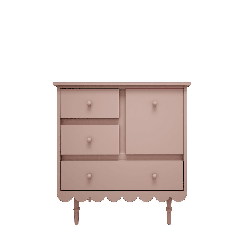 Benedikte Kids 3 - Drawer Combo Dresser, Pink