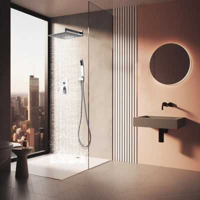 Système de douche à pluie complet 10 po avec valve brute