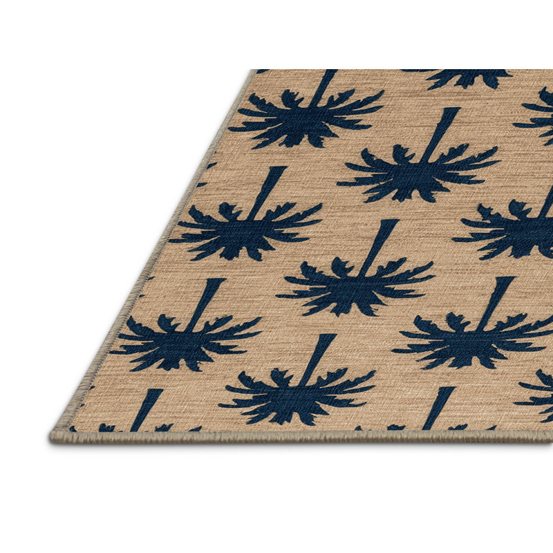  Tapis hawaïen lavable Palm Silhouettes, Rond 6 pi