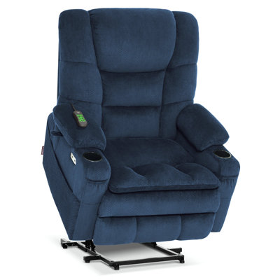 27.2" Extra Wide Dual Motor Power Recliner Lift Chair with Massage and Dual Heating, Infinite Position, Fabric