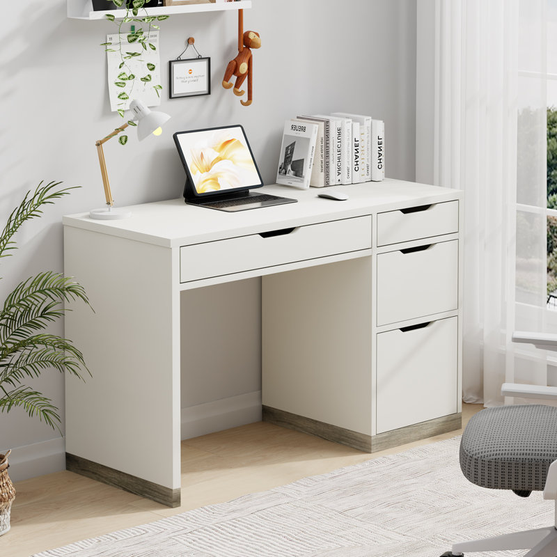Suhaana Computer Desk, White, 29.5" H x 47.16" W x 19.7" D