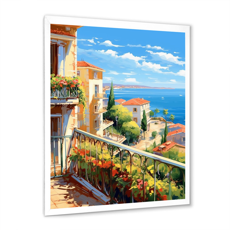 Beautiful Scenery In Italy, White Single Picture Framed, 32" H x 16" W x 1" D