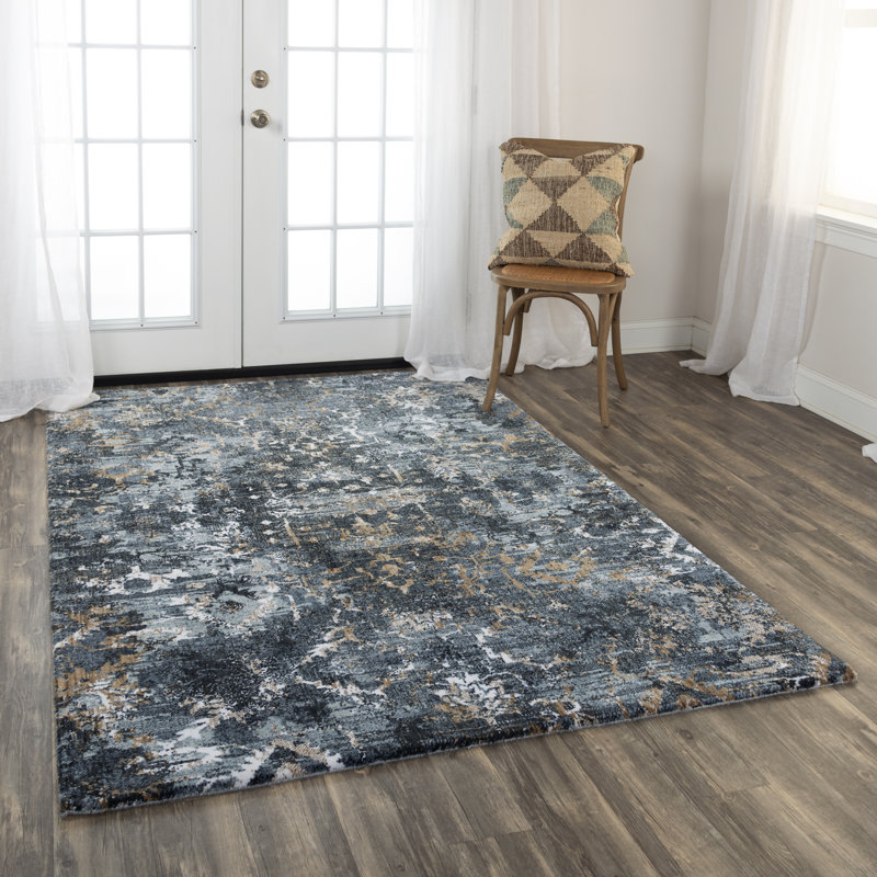 Tapis tissé à la main 100% polyester recyclé hybride, Rectangle 9 pi x 12 pi