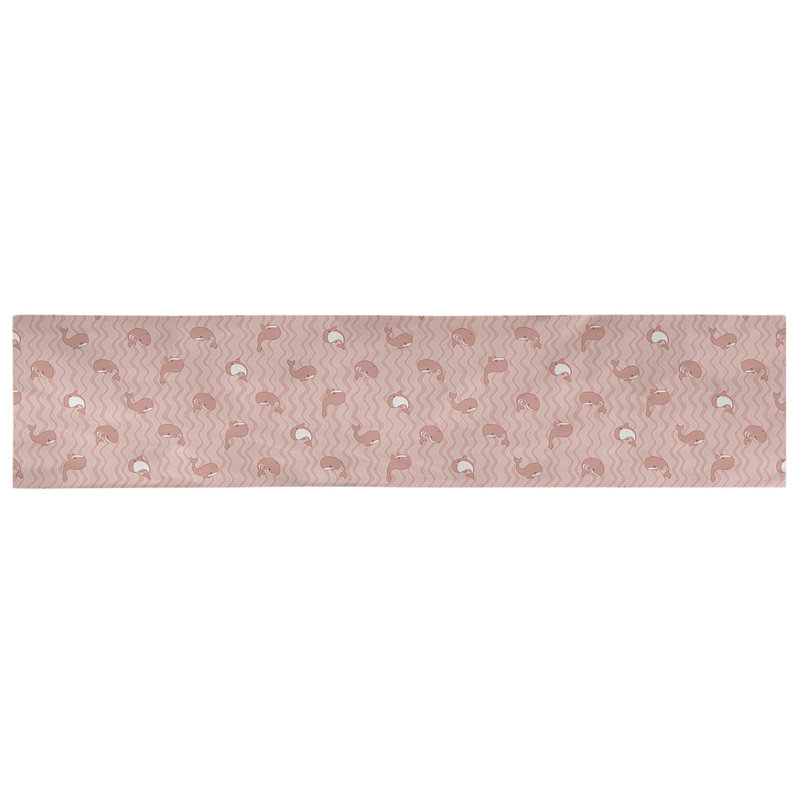 Chemin de table baleines Avicia, 72 po x 16 po, Orange, Coton