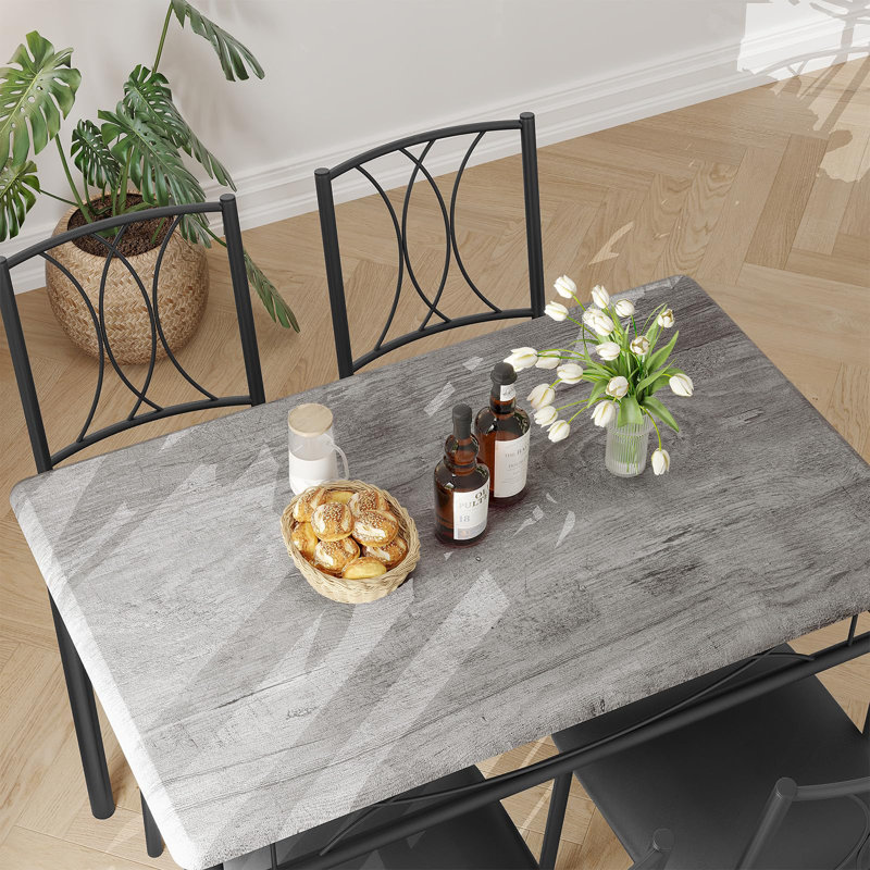 Dining Table Set, Space Saving Kitchen Table, 30"H x 43.30"L x 27.60"W, 5, Gray
