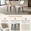 Chaises de salle à manger modernes blanc crème, revêtement en similicuir et pieds en acier noir, chaises de cuisine d'appoint beiges