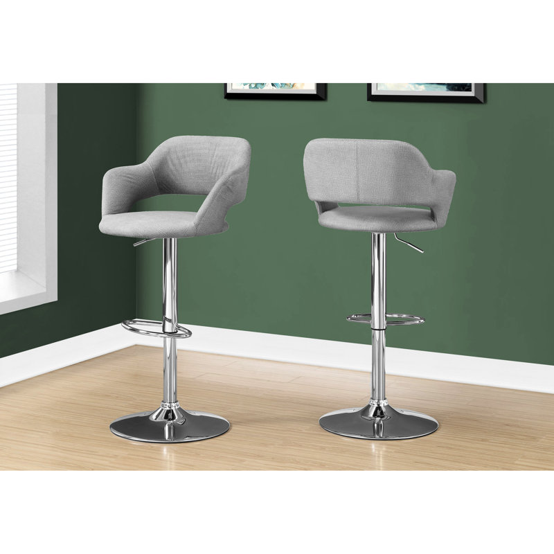 Chaise de bar pivotante à 360 degrés avec housse grise et tabouret en tissu à structure métallique