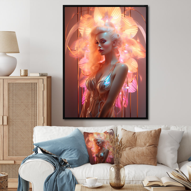 «Subtle Sensuality Pink Cabaret Dancer» sur toile, H 20 po x l 12 po x P 1 po, Cadre flottant noir