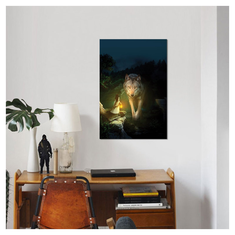 " The Wolf " by Riza Peker, 12" H x 8" W x 0.75" D