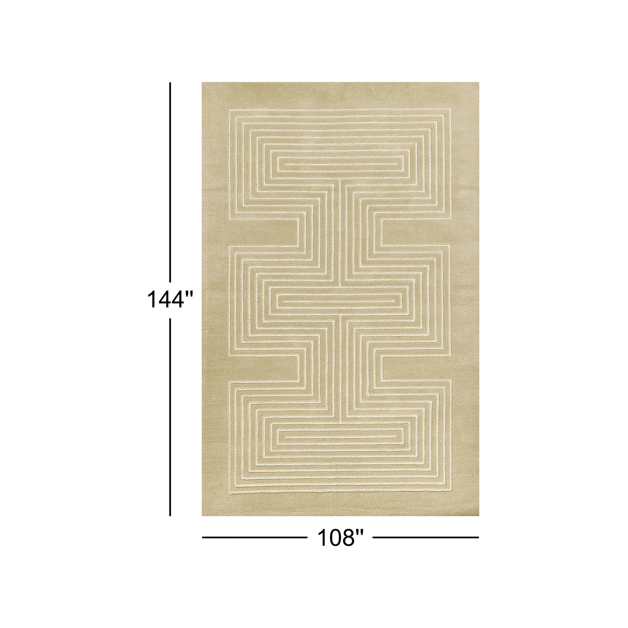 Orlie Hand Tufted Wool Brown Rug, Beige, Rectangle 9' x 12'