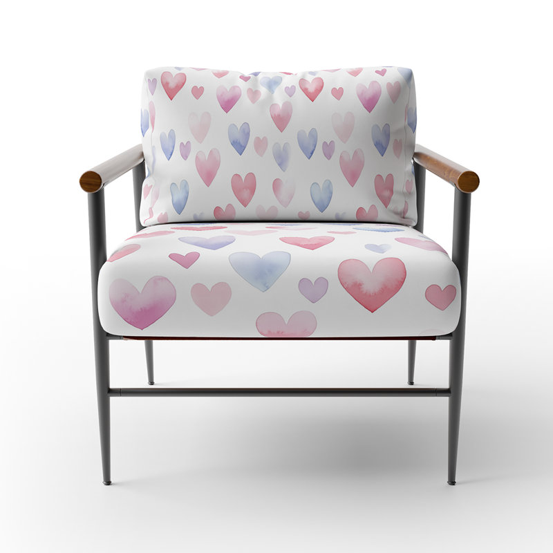 Chaise rembourrée Kids Love, Bras ronds bruns